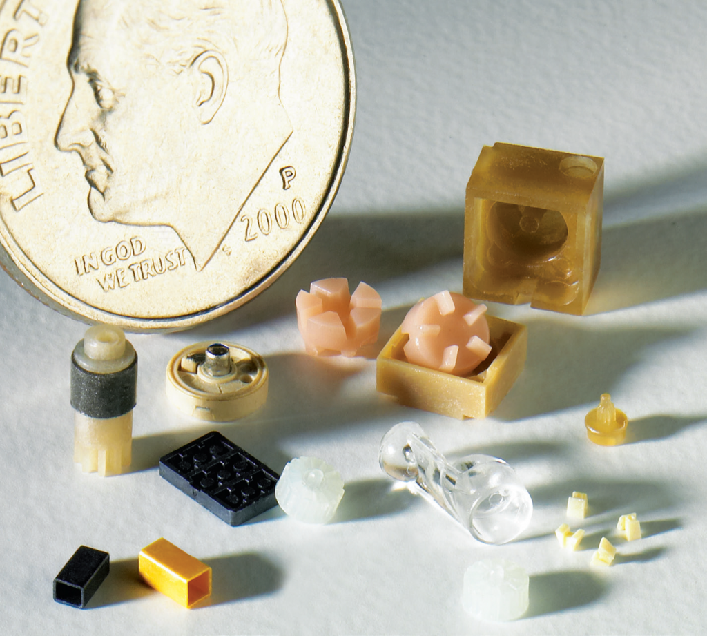 Examples of small plastic parts.