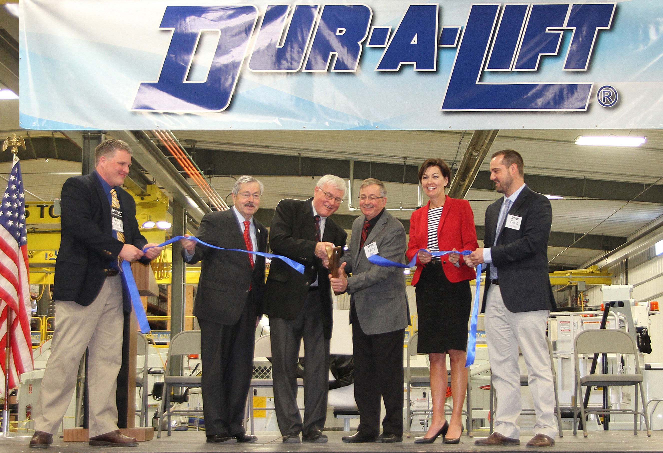 Iowa State officials cut the ribbon on the new Dur-A-Lift facility earlier this year.