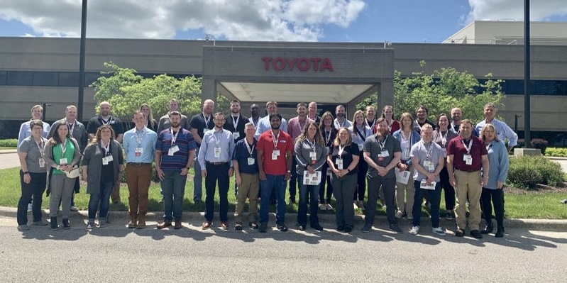 ILC Kentucky Lean Tour participants pose outside of Toyota while visiting the facility. 